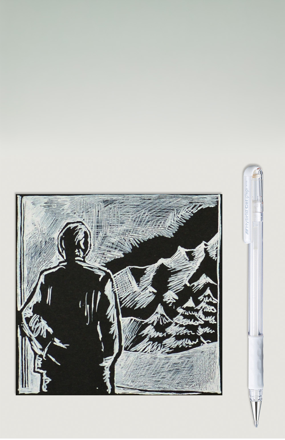 Pentel Hybrid Gel Grip K118-W