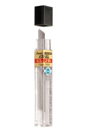 Hi-Polymer-stifter fra Pentel til stiftblyanter med stregbredde på 0,5mm