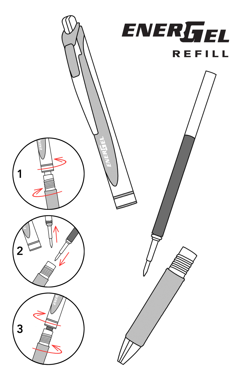 Pentel EnerGel refill instructions