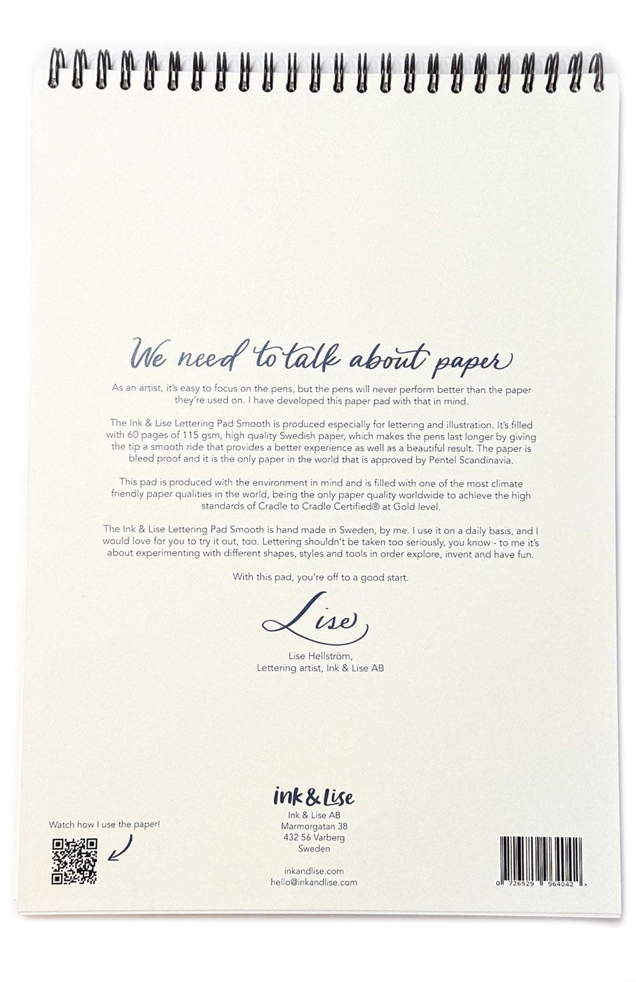 ink-pad A4 bagside 01 Ink & Lise Lettering Pad