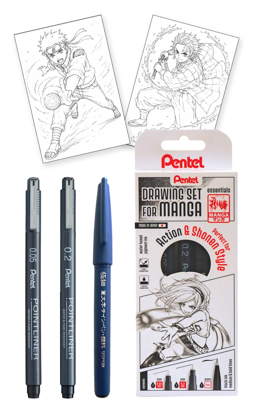 Pentel Manga "Action & Shonen" MNG3PSCS-AC