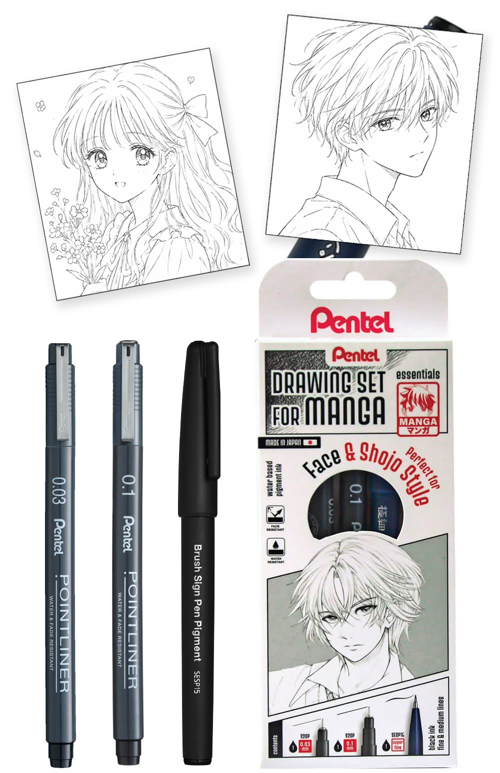 Pentel Manga "Face & Shojo" MNG3PSCS-FA