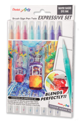Pentel Brush Sign Pen Twin set Landscape SESW30C-8LS