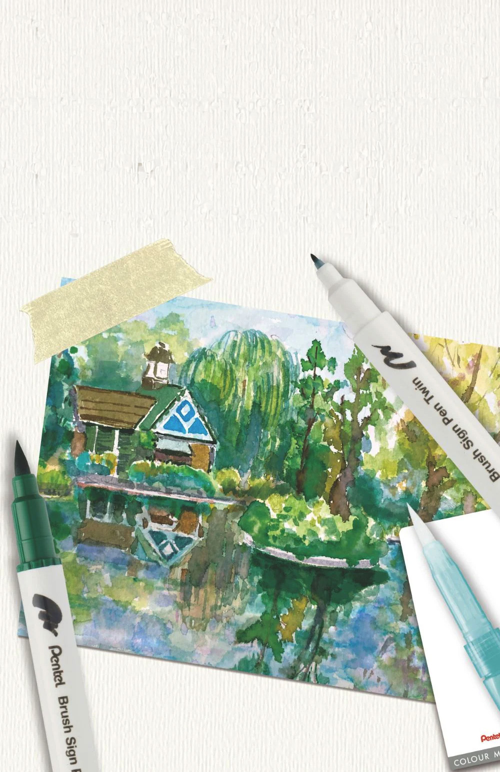 Pentel Brush Sign Pen Twin set Landscape SESW30C-8LS