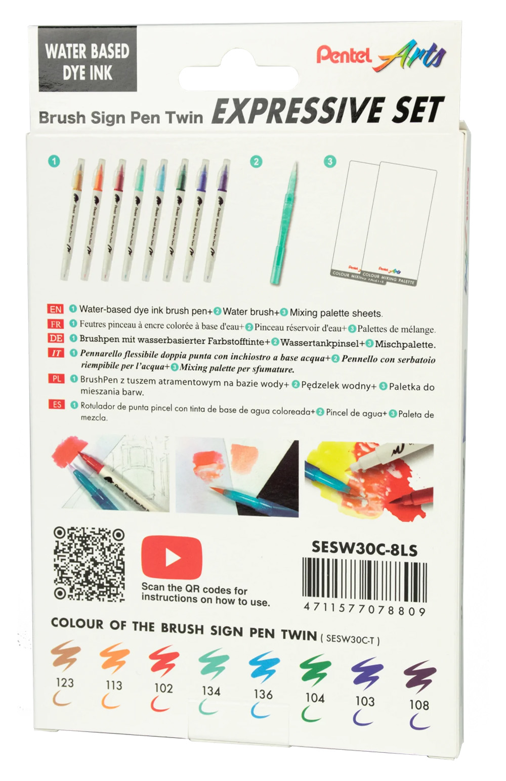 Pentel Brush Sign Pen Twin set Landscape SESW30C-8LS
