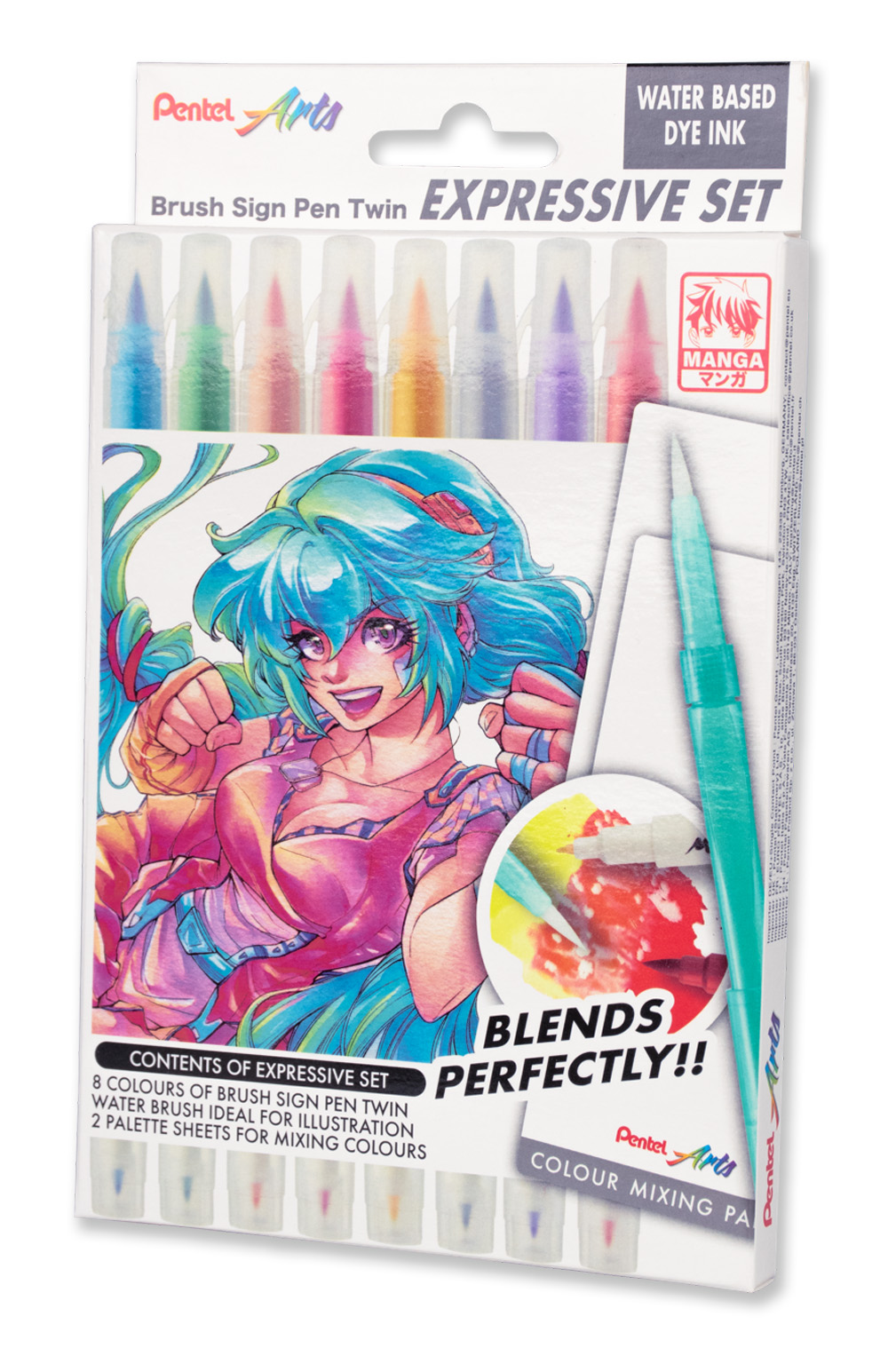 Pentel Brush Sign Pen Twin set Manga SESW30C-8MG