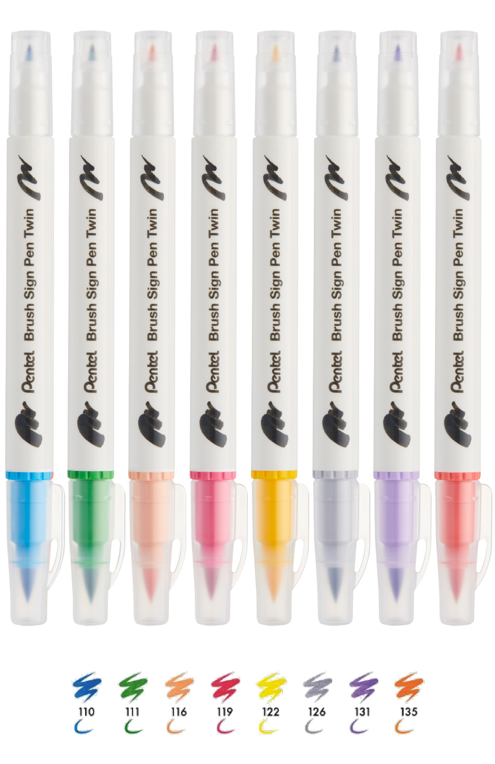 Pentel Brush Sign Pen Twin set Manga SESW30C-8MG