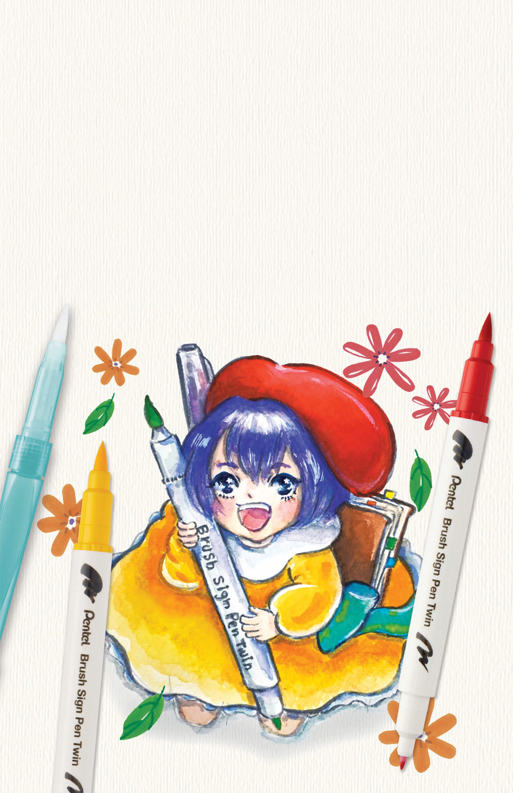 Pentel Brush Sign Pen Twin set Manga SESW30C-8MG