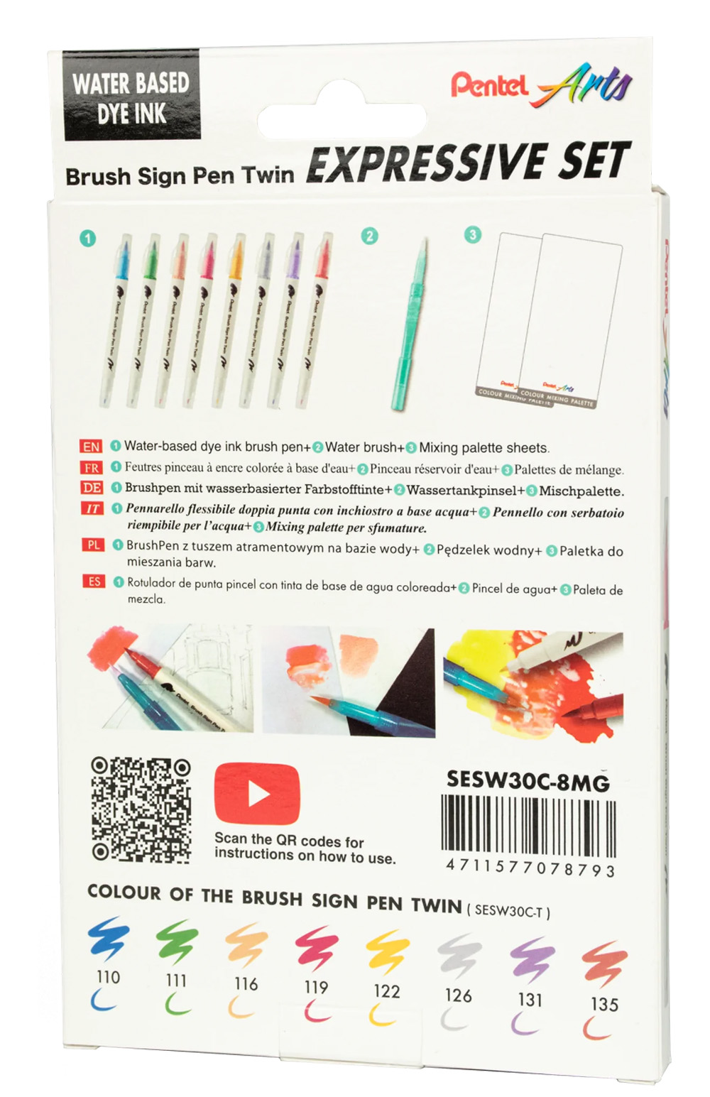 Pentel Brush Sign Pen Twin set Manga SESW30C-8MG